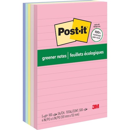 Post-It Note, Post-It, 4X6, 5Pk, Lined MMM660RPA